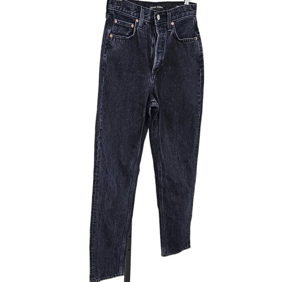 Denim Forum Womens The BF High Rise Loose  Jeans Black Gray Wash Size 23 - Picture 6 of 12